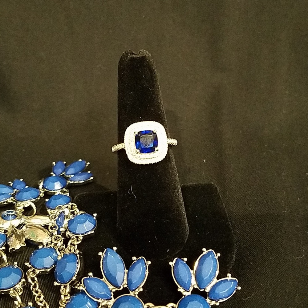 925Ss and Blue and White cz ring